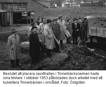 Byggstarten vid Tinnebäcken 1953