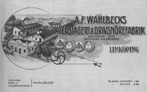 Omslaget till bröderna Wahlbecks priskurant från 1912.