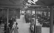De nya fabrikerna på Johannesborg gjordes ljusa och luftiga. Spinneriet 1920. Foto: Gotthard Wahlbeck