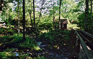 Kvarnbyn Öjebro vid Svartån. Där fanns som mest 17 kvarnar och vattenkraften har utnyttjats sedan tidig medeltid.