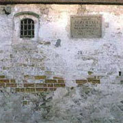 Fasaden på Biskop Brasks tryckeri där anti-lutherska skrifter trycktes.