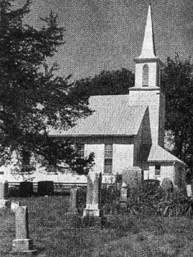 Metodistkyrkan i New Sweden. Cassels familjegrav finns  på kyrkogården. Foto från 
