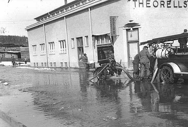 Översvämning vid Theorells skofabrik
