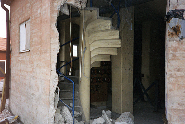 Interiör från silon. Bilden tagen strax innan rivningen 1993.
