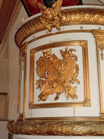 Predikstolen i Skeppsås kyrka, ett av Carl Gustafs senare verk. Bild: Margareta Andersson