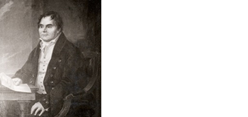 Jacob Fagerberg. Porträtt av F Westin i Asby och Torpa kyrkor. Iförd borgerskapets uniform, blå frack med sammetskrage och förgyllda knappar, vit väst och ståndkrage. Bild: Östergötlands museum