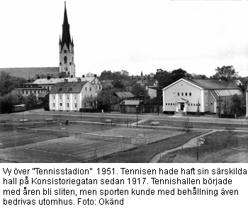 Vy över "Tennisstadion", Linköping 1951