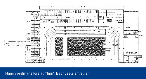 Hans Westmans skissförslag till Badhusets entréplan, Linköping