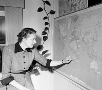 Thyra Lindsten, orderkontoret. Foto: Wahlbecks, 1952