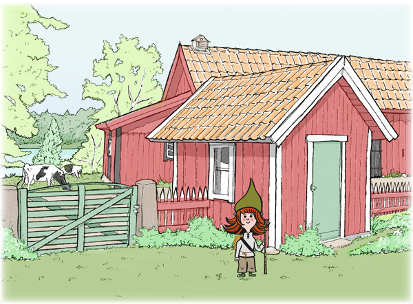Illustration Röda gården på Öna