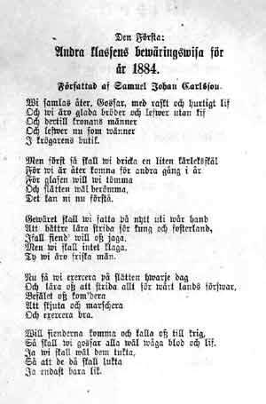"Andra klassens bewäringswisa för år 1884 författad af Samuel Johan Carlsson" Bild: janulf nilsson